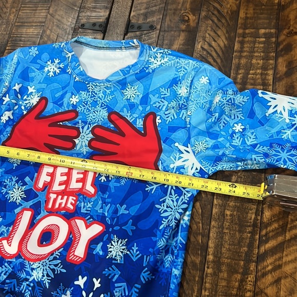 Feel the Joy bright playful holiday Christmas top - Picture 5 of 6